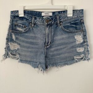 Pistola  Women’s Distressed Blue Denim Shorts